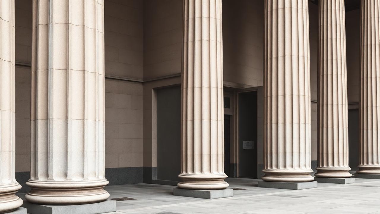 Split image of a bank branch exterior and a smartphone banking app